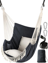 Chihee front view of hammock chair showing full seat and comfy cushions for relaxing