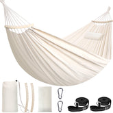 Chihee front view showing full hammock and spreader bars, comfortable lounging benefit