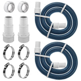 CHOOHC front view of 1.5" pool hose kit shows complete contents and quick install benefit