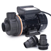 choosmo front and side view showing compact pump and base, highlights easy replacement