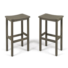 Christopher Knight Home front view of grey Caribbean barstools showing compact design benefit
