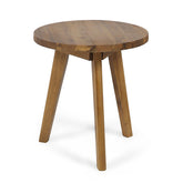 Christopher Knight Home front view of Gino table shows clean round top and modern silhouette benefits compact styling
