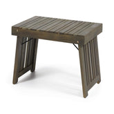 Christopher Knight Home front view showcasing gray acacia finish and slatted top for stylish outdoor use