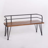Christopher Knight Home bench front view showing teak finish and rustic style for outdoor seating