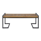 Christopher Knight Home bench front view showing teak finish and sturdy seating benefit
