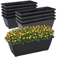 CHUKEMAOYI front view of ten-pack window box planters, shows tidy storage and value