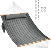 CHULIM double-quilted hammock front view showing roomy dark grey fabric comfort