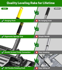 Ciciany folded rake compact for space-saving storage