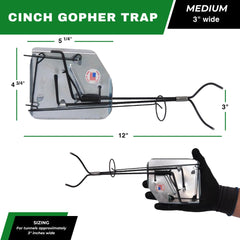 Cinch Traps placed in burrow entrance demonstrating effective placement