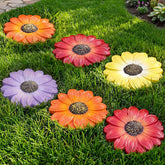 Cinnvoice daisy stepping stones front view showing vibrant colors and decorative appeal