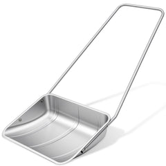 Cinnvoice front view of full shovel showing wide blade and handle for quick clearing