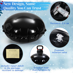 Cinnvoice inflated pillow lifting pool cover to reduce ice pressure