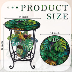 Cinnvoice close-up of tabletop monster leaf pattern adding decorative appeal