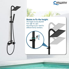 Cinwiny handheld sprayer with hose showing reach and targeted rinsing benefit
