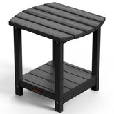 Ciokea front view of black side table showing modern shape and durability