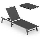 Ciokea front view grey chaise showing full assembled profile and comfort