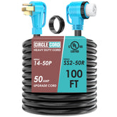 CircleCord front view showing plug and receptacle with clear connection benefit