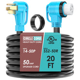 CircleCord front view showing plug and receptacle for safe connection