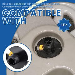 Ciuouient yellow retainer clip close-up for secure hose retention