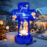 Civaner front view of lit nativity showing clear message and visibility