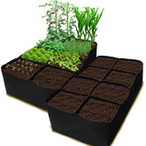 CJGQ front view of assembled fabric raised bed showing structure and convenience