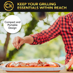 CK GOLD expanded tub holding marinated brisket for easier transport