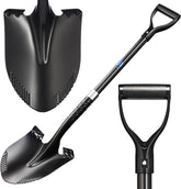 CKG front view of carbon garden shovel shows sturdy build and balance