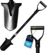 CKG front view of assembled shovel showing compact profile and portability
