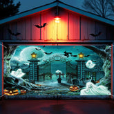 Ckihgenn front view of full 8x16ft graveyard garage cover, boosts curb appeal