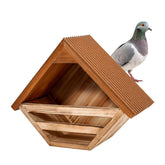 CLACKIBUKVYZ front view of wooden dove nesting box showing easy entry and sturdy build benefits