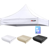 CLAETF front view of white 10x10 canopy top showing clean shelter benefit