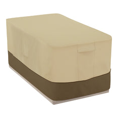 Classic Accessories Veranda front view showing full cover protecting deck box