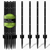 CLEASO front view of ten 6 ft posts showing full pack and shape for quick installation