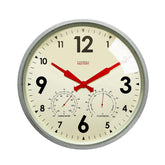 Cloudnola front view zinc gray clock showing classic face and quiet design