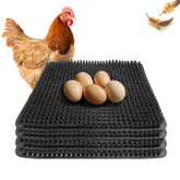 CLUCKHUB front view of four dark grey nesting pads showing pack contents and size benefit