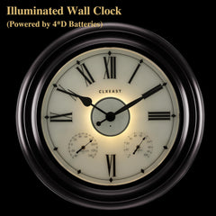 CLXEAST clock illuminated at night with warm backlight for easy nighttime reading