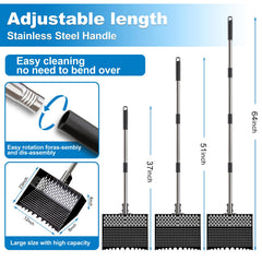 CNCNCR close-up inverted triangular tines that lift compacted droppings efficiently