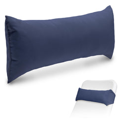 Coast Modern navy pillow front view showing sleek outdoor headrest and comfort