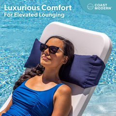 Coast Modern adjustable strap detail securing pillow for stable support