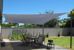 COCONUT front view of 16x20 rectangle sun shade providing broad shade