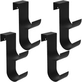 codree front view of four black fence hooks showing compact design and convenience