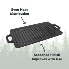 Coghlan's griddle over campfire showing stable outdoor cooking performance