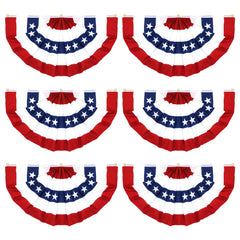 COKOKA front view of six pleated fan flags showing patriotic display benefit
