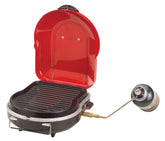 Coleman front view showing compact grill and easy setup benefit