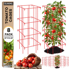 Colingmill front view of eight cages showing quantity and durable build for easy planting