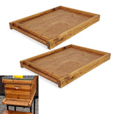 Colingmill front view of assembled wooden bottom board showing stable hive base and protection