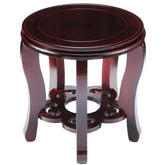 Colingmill front view showing stable round wooden display stand and balanced support