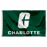 College Flags & Banners Co. front view of Charlotte 49ers flag with bold logo, shows clear team pride