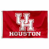 College Flags & Banners Co. front view of Cougars flag showing clear UH logo and visibility
