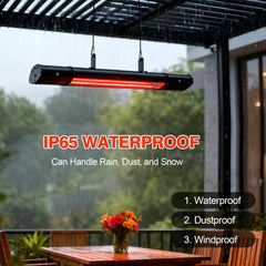 Colliford heater mounted on wall with warm light, shows convenient installation and comfort